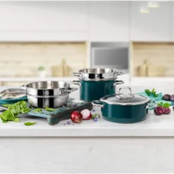 Silit Compact Topf-Set, 4-teilig, Petrol -Brutzellust Verkaufsgeschäft 9996acd148cc843fe70302c7d06c1c47