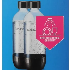 Doppelpack! SodaStream Quadro Pack, Durchsichtig, 4 X 1L Tritan-Flasche - Spülmaschinengeeignet! (BPA Frei)
