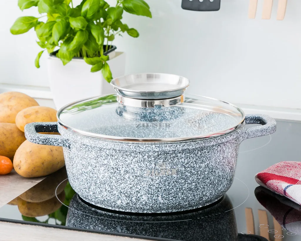 Graue Töpfe Und Kasserolle Mit Marmorbeschichtung 18 Graue Töpfe Und Kasserolle Mit Marmorbeschichtung – Bild 18