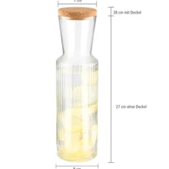 APS Glaskaraffe -LINES- /// Ø 8 Cm, H: 27 Cm, 0,9 Liter /// Glas, Deckel Aus Kork /// /// 10738 12 APS Glaskaraffe -LINES- /// Ø 8 Cm, H: 27 Cm, 0,9 Liter /// Glas, Deckel Aus Kork /// /// 10738 -Brutzellust Verkaufsgeschäft a3ca04dfc3c24a1fb18f00653b322eff