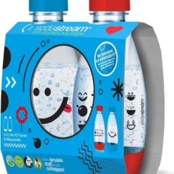 Sodastream 2x PET Flaschen 0,5 L Blau Und Rot