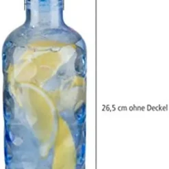APS Glaskaraffe -ICEBLUE- /// Ø 8 Cm, H: 30 Cm, 0,8 Liter /// Glas, Blau, Silikon /// 10723 -Brutzellust Verkaufsgeschäft a59a97f06f89c55c700346fee1b0c463