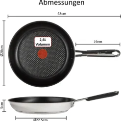 Tefal E76 Jamie Oliver Pfanne 28 Cm Induktion 3 TLG Set 4, NR 1, Bratpfanne Hoher Rand, Antihaft-beschichtet, Backofenofengeeignet, Spülmaschinenfest, Hohe GLEITFÄHIGKEIT,FÜR ALLE HERDARTEN -Brutzellust Verkaufsgeschäft a8c4a7e569e2de3af7569099343d6d42
