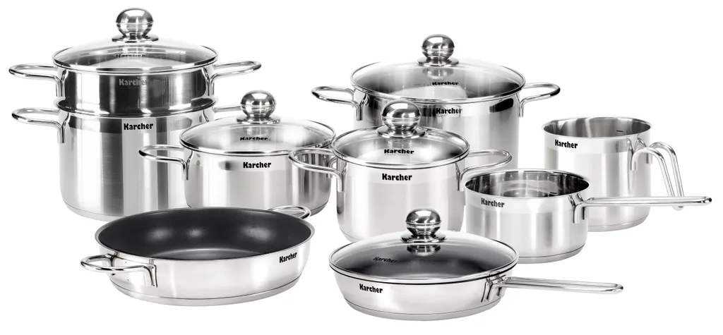 Karcher Kochtopfset JETTE, 14-tlg., Edelstahl 3 Karcher Kochtopfset JETTE, 14-tlg., Edelstahl – Bild 3