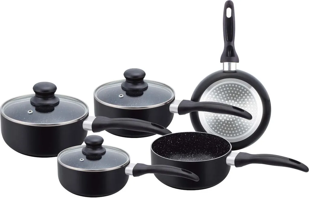 Herzberg HG-5003BK: 8-Teiliges Marmor-Kochgeschirr-Set - Schwarz 10 Herzberg HG-5003BK: 8-Teiliges Marmor-Kochgeschirr-Set - Schwarz – Bild 10