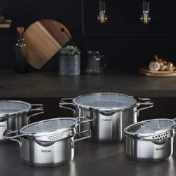 TEFAL Nordica H852SA55 Stahl-Topfset Mit Deckel 10-teilig, Topf: 18/20/24 Cm, Kochtopf Hoch 22cm, Rondel 16cm 9 TEFAL Nordica H852SA55 Stahl-Topfset Mit Deckel 10-teilig, Topf: 18/20/24 Cm, Kochtopf Hoch 22cm, Rondel 16cm -Brutzellust Verkaufsgeschäft ad0d21debb617cbf53cedddb49265a29