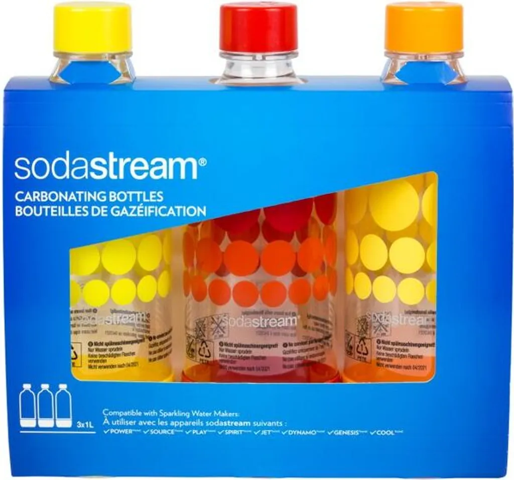 Sodastream 3000036 Plastikflaschen, 1 L, Gelb, Rot, Orange, 3 Stück 2 Sodastream 3000036 Plastikflaschen, 1 L, Gelb, Rot, Orange, 3 Stück – Bild 2
