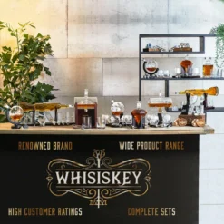 Whisiskey - Whisky Karaffe - Geschenke Für Männer - Komplette Whiskey Set - Globus - 900ML – Inkl. 4 Whisky Steine, 4 Whisky Gläser & Ausgießer - Whisky Dekanter – Whiskygläser - Natursteine -Brutzellust Verkaufsgeschäft afe4cc63e6973bf925dfc4d5dd66b9d6