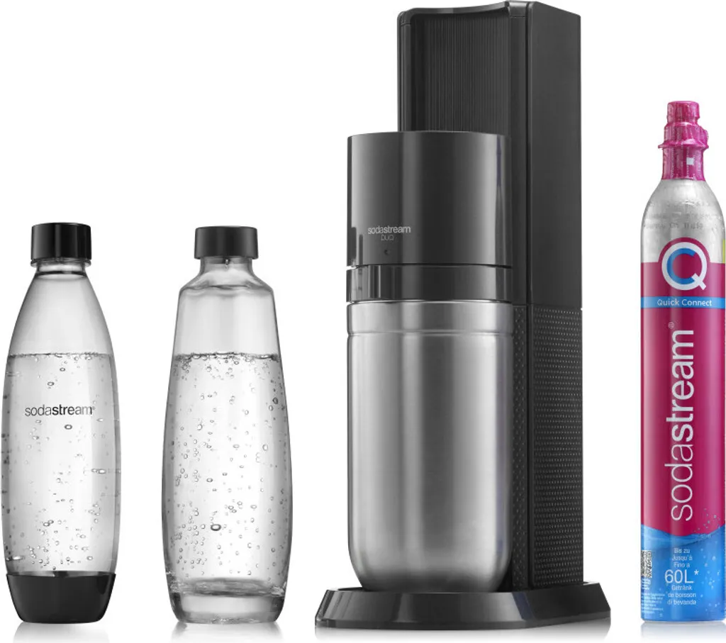 SodaStream DuoTitan Trinkwassersprudler, Inkl. 1x 1 Liter Glasflasche, 1x 1 Liter PET, 1 X Quick Connect Zylinder 9 SodaStream DuoTitan Trinkwassersprudler, Inkl. 1x 1 Liter Glasflasche, 1x 1 Liter PET, 1 X Quick Connect Zylinder – Bild 9