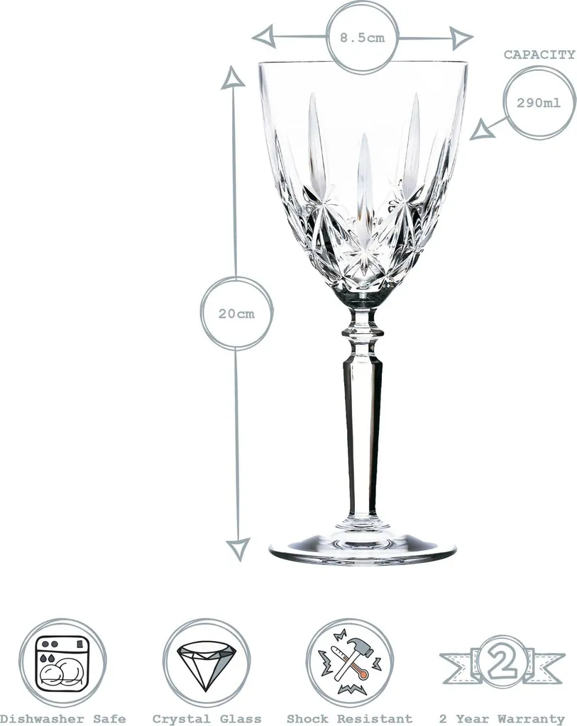 RCR Kristall Orchestra Cut Glas Weingläser Und Champagnerflöten - 290ml, 200ml - 12er Set 4 RCR Kristall Orchestra Cut Glas Weingläser Und Champagnerflöten - 290ml, 200ml - 12er Set – Bild 4