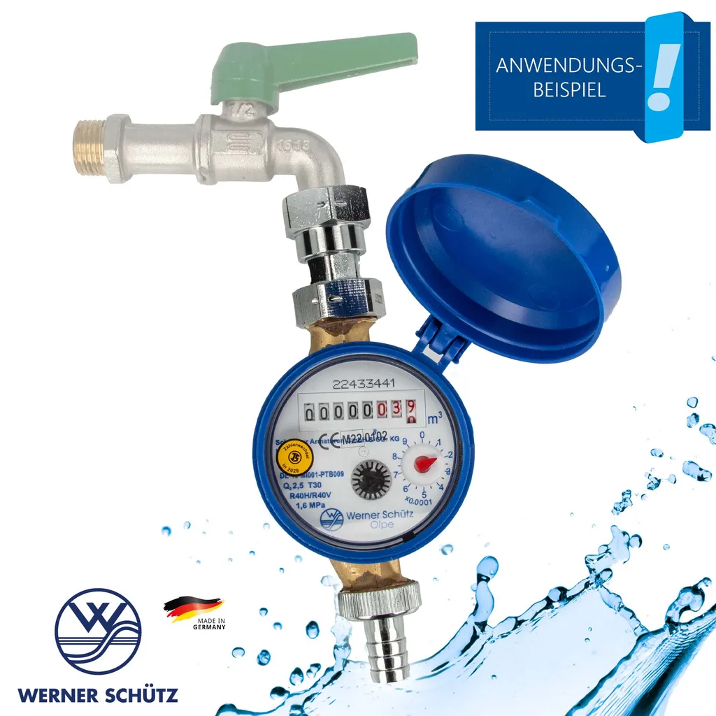 JS SCHÜTZ Zapfhahnzähler 110 Mm Mit 3/4 Zoll Anschluss 1 JS SCHÜTZ Zapfhahnzähler 110 Mm Mit 3/4 Zoll Anschluss