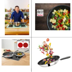 Tefal E76 Jamie Oliver Pfanne 28 Cm Induktion 3 TLG Set 4, NR 1, Bratpfanne Hoher Rand, Antihaft-beschichtet, Backofenofengeeignet, Spülmaschinenfest, Hohe GLEITFÄHIGKEIT,FÜR ALLE HERDARTEN -Brutzellust Verkaufsgeschäft c008120d4f496f34d22f4985b165cf85