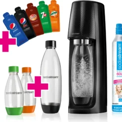 Sodastream Easy Vorteilspack Schwarz Mit 4 Flaschenund 5 Pepsi Sachets