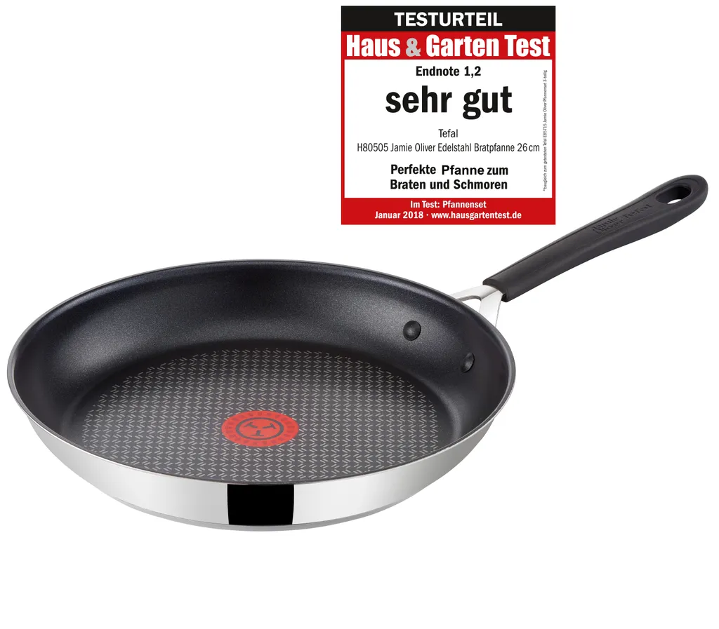 Tefal H80505, Rund, Allzweckpfanne, Edelstahl, Edelstahl, Jamie Oliver, 210 °C 4 Tefal H80505, Rund, Allzweckpfanne, Edelstahl, Edelstahl, Jamie Oliver, 210 °C – Bild 4