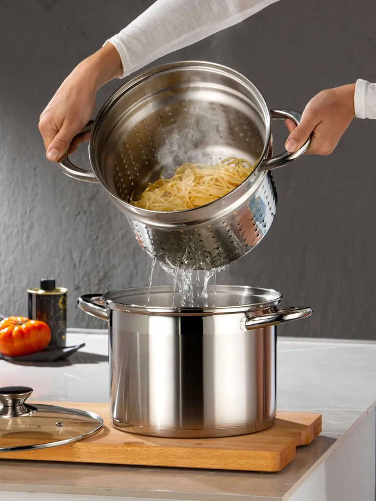 GSW Pasta-Topf Treviso 22 Cm Mit Glasdeckel, 975360, Edelstahl Rostfrei 18/8, Ca. 6,5 L 4 GSW Pasta-Topf Treviso 22 Cm Mit Glasdeckel, 975360, Edelstahl Rostfrei 18/8, Ca. 6,5 L – Bild 4