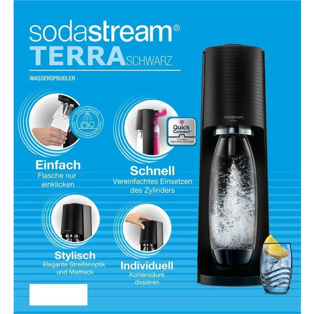 SodaStream TERRA Vorteilspack, Schwarz Mit 3 Flaschen 7 SodaStream TERRA Vorteilspack, Schwarz Mit 3 Flaschen – Bild 7