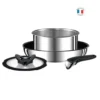 TEFAL L9409032 4er-Set INGENIO PREFERENCE - Alle Kochfelder Einschließlich Induktion - Französische Herstellung - Edelstahl