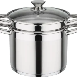 GSW Pasta-Topf Treviso 22 Cm Mit Glasdeckel, 975360, Edelstahl Rostfrei 18/8, Ca. 6,5 L