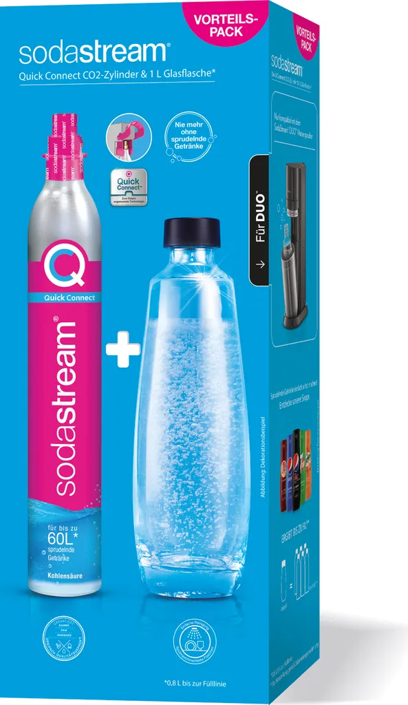 Sodastream Quick Connect Reservezylinder 60 L + 1 Glasflasche 2 Sodastream Quick Connect Reservezylinder 60 L + 1 Glasflasche – Bild 2