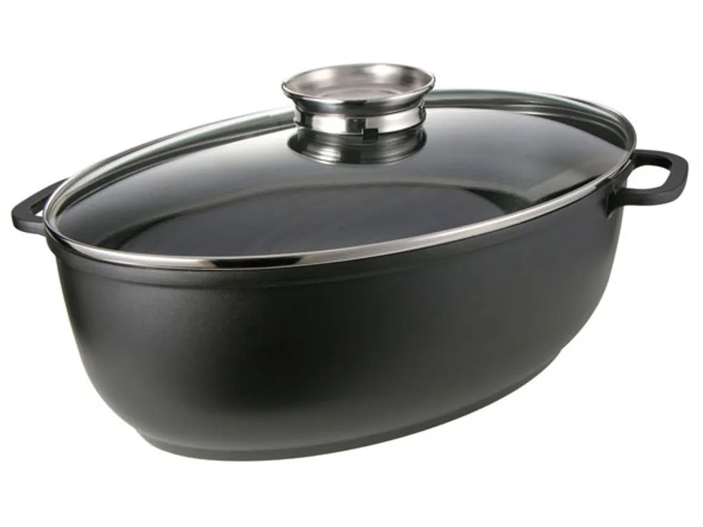 Alu - Guß Bräter Mit Glasdeckel, 8,3 Ltr Antihaftbeschichtet 3 Alu - Guß Bräter Mit Glasdeckel, 8,3 Ltr Antihaftbeschichtet – Bild 3