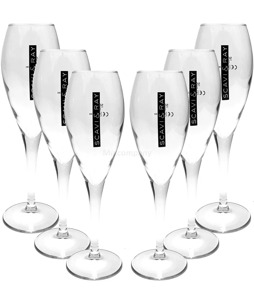 Scavi & Ray Glas Gläser-Set - 6x Flöten Gläser 10cl Geeicht 1 Scavi & Ray Glas Gläser-Set - 6x Flöten Gläser 10cl Geeicht