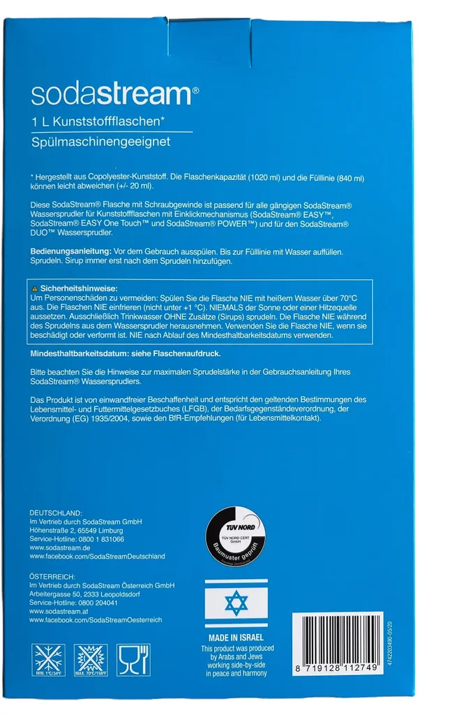 SODASTREAM Tritan-Flasche Fuse Duo (1 L PET Flasche, Nur Für SodaStream Duo-Wassersprudler) 7 SODASTREAM Tritan-Flasche Fuse Duo (1 L PET Flasche, Nur Für SodaStream Duo-Wassersprudler) – Bild 7