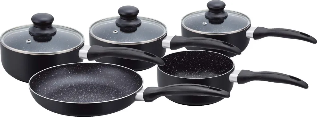 Herzberg HG-5003BK: 8-Teiliges Marmor-Kochgeschirr-Set - Schwarz 9 Herzberg HG-5003BK: 8-Teiliges Marmor-Kochgeschirr-Set - Schwarz – Bild 9