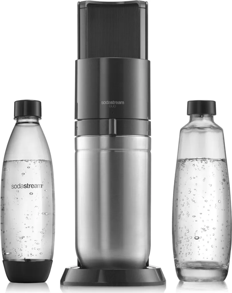 SodaStream DuoTitan Trinkwassersprudler, Inkl. 1x 1 Liter Glasflasche, 1x 1 Liter PET, 1 X Quick Connect Zylinder 1 SodaStream DuoTitan Trinkwassersprudler, Inkl. 1x 1 Liter Glasflasche, 1x 1 Liter PET, 1 X Quick Connect Zylinder