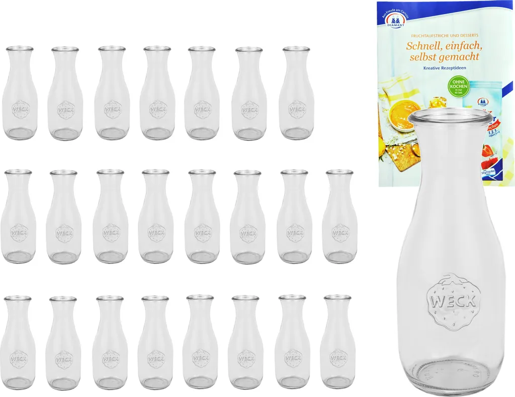 24er Set Weck Gläser 530ml Saftflasche Inkl. Gelierzauber Rezeptheft Von Diamantzucker 1 24er Set Weck Gläser 530ml Saftflasche Inkl. Gelierzauber Rezeptheft Von Diamantzucker