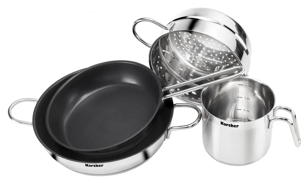 Karcher Kochtopfset JETTE, 14-tlg., Edelstahl 2 Karcher Kochtopfset JETTE, 14-tlg., Edelstahl – Bild 2