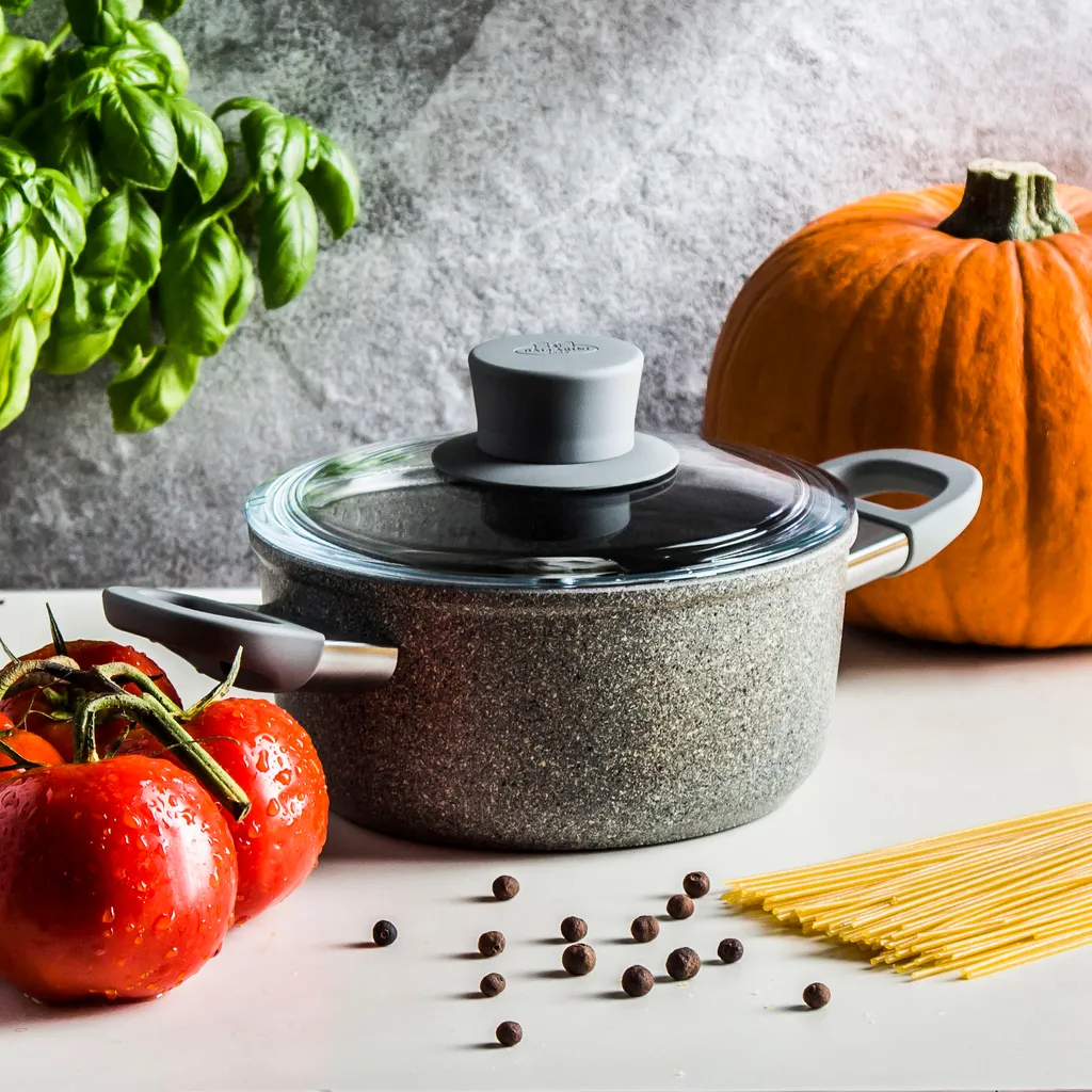 BALLARINI 75002-938-0, 2 L, Rund, Grau, Aluminium, Grau, Gas, Induktion 2 BALLARINI 75002-938-0, 2 L, Rund, Grau, Aluminium, Grau, Gas, Induktion – Bild 2