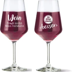 Gilde Weinglas 2er Set Spruch