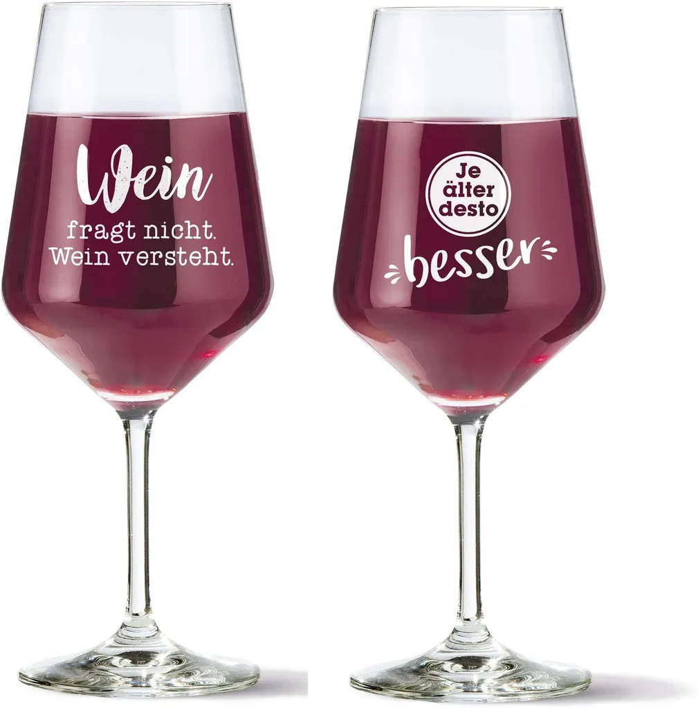 Gilde Weinglas 2er Set Spruch 1 Gilde Weinglas 2er Set Spruch