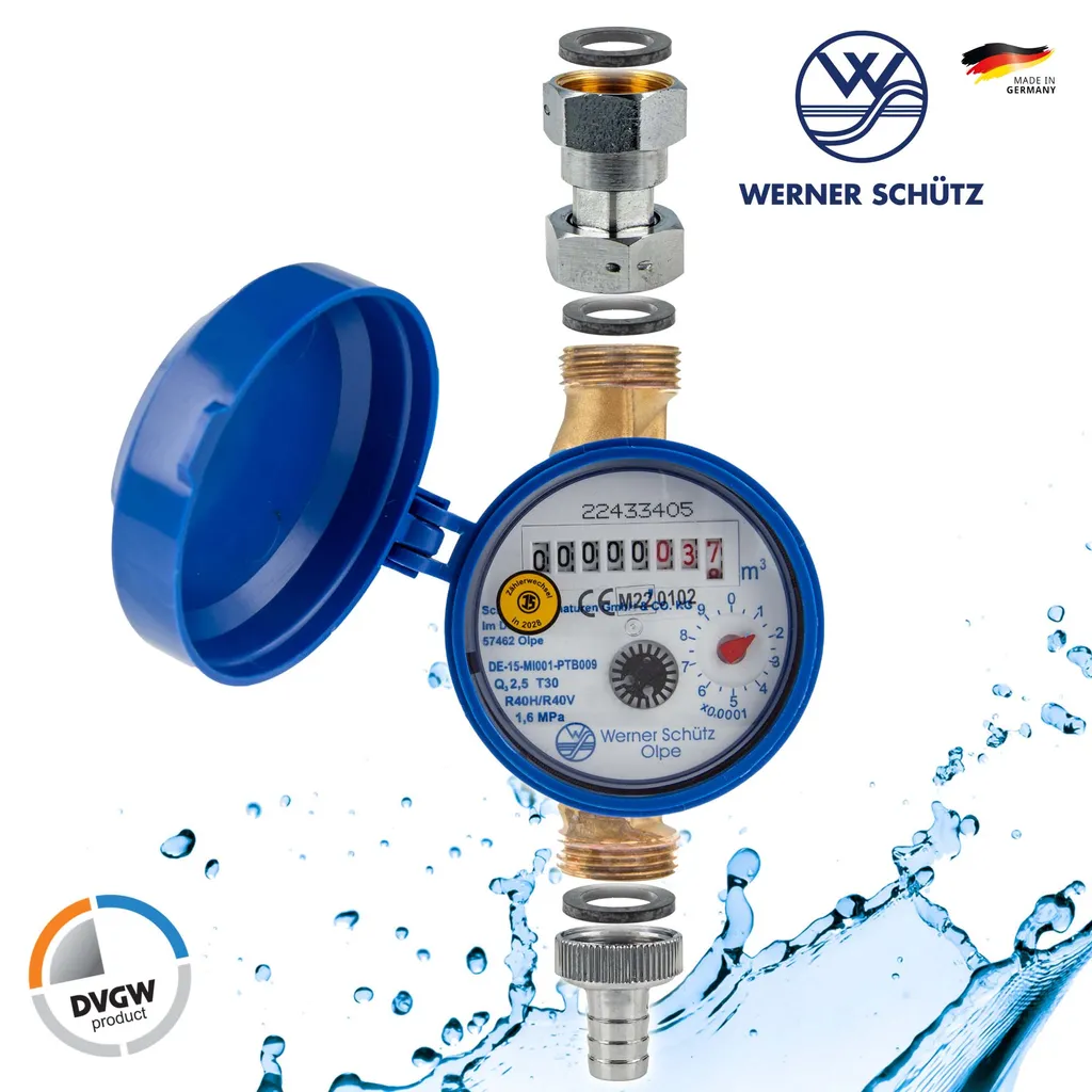 JS SCHÜTZ Zapfhahnzähler 110 Mm Mit 3/4 Zoll Anschluss 2 JS SCHÜTZ Zapfhahnzähler 110 Mm Mit 3/4 Zoll Anschluss – Bild 2