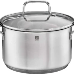 Rösle RÖSLE Basic Line Kochtopf Ø 24 Cm, Edelstahl 18/10, Mit Schüttrand Und Glasdeckel, Spülmaschinen- Und Induktionsgeeignet -Brutzellust Verkaufsgeschäft fb43f4f5757a18ef6f182c34292b41be